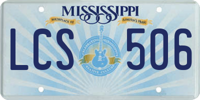 MS license plate LCS506