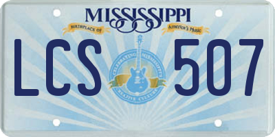 MS license plate LCS507