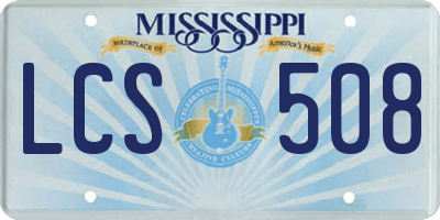 MS license plate LCS508