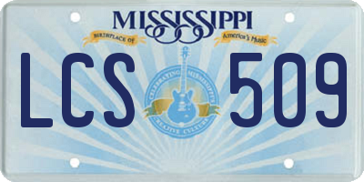 MS license plate LCS509