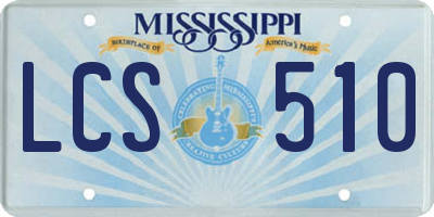 MS license plate LCS510