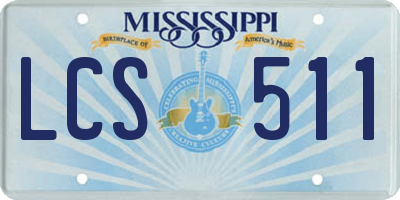 MS license plate LCS511