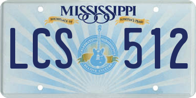 MS license plate LCS512
