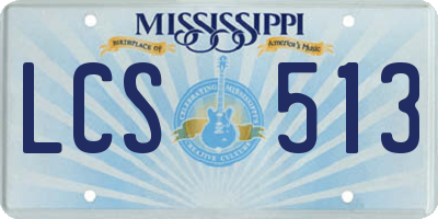 MS license plate LCS513
