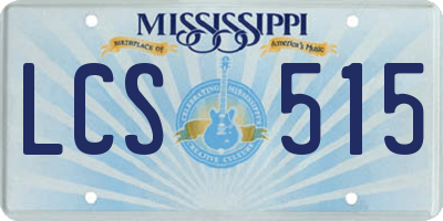 MS license plate LCS515