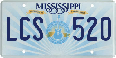 MS license plate LCS520
