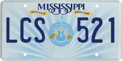 MS license plate LCS521