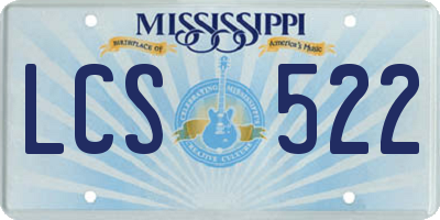 MS license plate LCS522