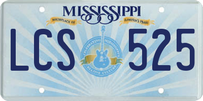 MS license plate LCS525