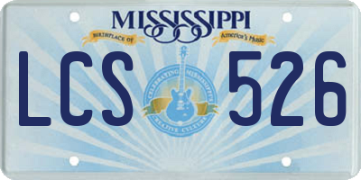 MS license plate LCS526