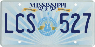 MS license plate LCS527