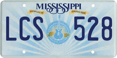 MS license plate LCS528