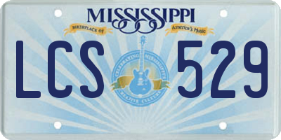 MS license plate LCS529