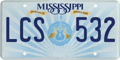 MS license plate LCS532