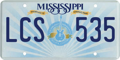 MS license plate LCS535