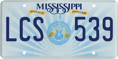MS license plate LCS539