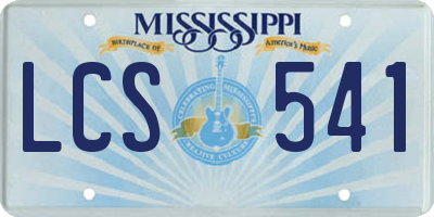MS license plate LCS541