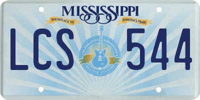 MS license plate LCS544