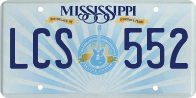 MS license plate LCS552