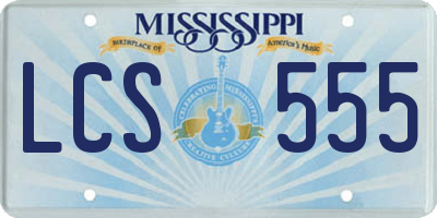 MS license plate LCS555