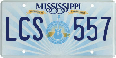 MS license plate LCS557