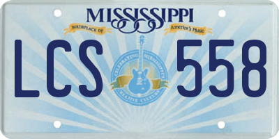 MS license plate LCS558