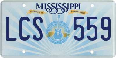 MS license plate LCS559