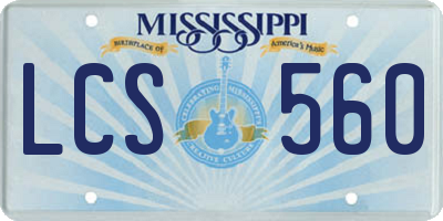 MS license plate LCS560
