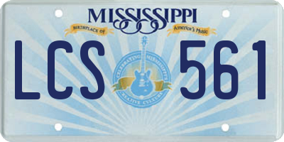 MS license plate LCS561