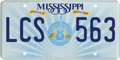 MS license plate LCS563