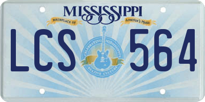MS license plate LCS564