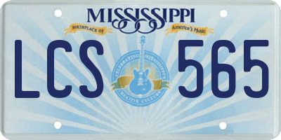 MS license plate LCS565