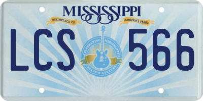 MS license plate LCS566