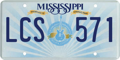 MS license plate LCS571