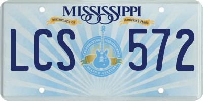 MS license plate LCS572