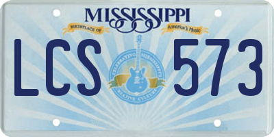 MS license plate LCS573