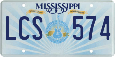 MS license plate LCS574