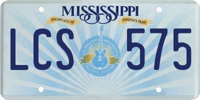 MS license plate LCS575