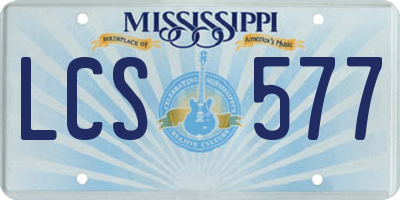 MS license plate LCS577
