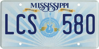 MS license plate LCS580