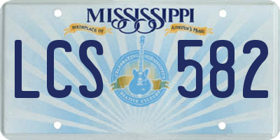 MS license plate LCS582