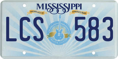 MS license plate LCS583