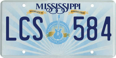 MS license plate LCS584
