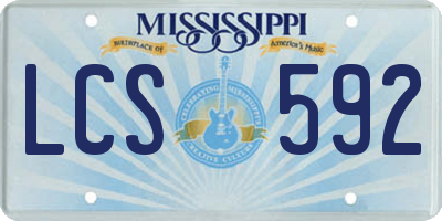 MS license plate LCS592
