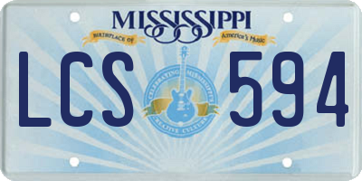 MS license plate LCS594