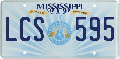 MS license plate LCS595