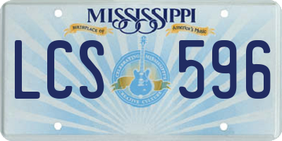 MS license plate LCS596