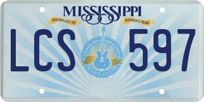 MS license plate LCS597