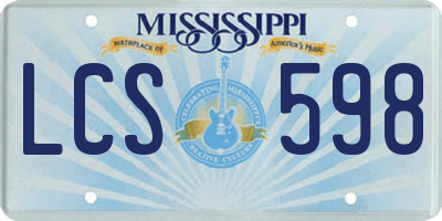 MS license plate LCS598