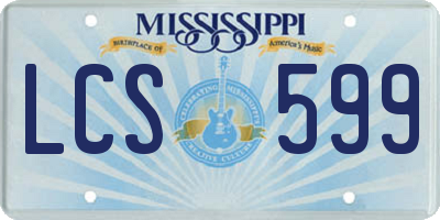 MS license plate LCS599